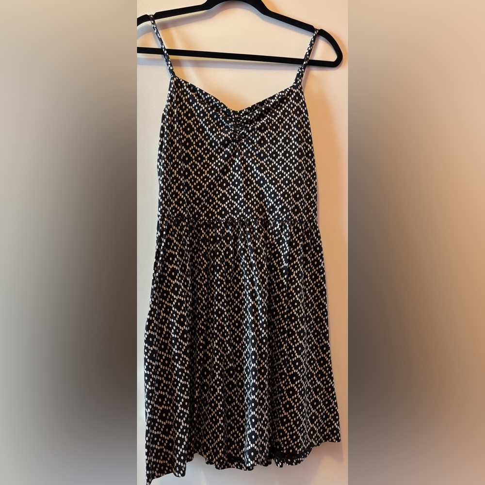 LOFT Black and White Mini Sundress Spaghetti Strap